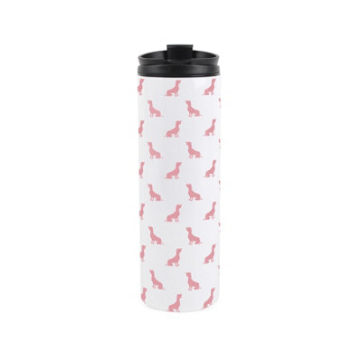 Purely Home Dachshund Travel FlaskPink Silhouettes Reusable 500Ml Stainless-Steel Tumbler Gifts For Dog Lovers from B&Q