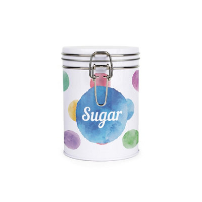 Purely Home Colourful Polka Dots Clip-Lid Kitchen Storage Canister - Sugar - Image 3