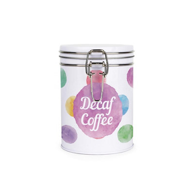 Purely Home Colourful Polka Dots Clip-Lid Kitchen Storage Canister - Decaf Coffee - Image 3