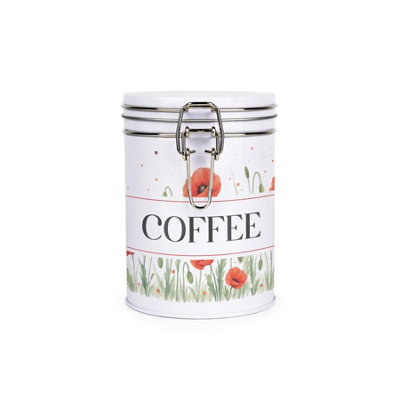Purely Home Summer Poppies Clip-Lid Kitchen Storage Canister - Coffee - Image 3