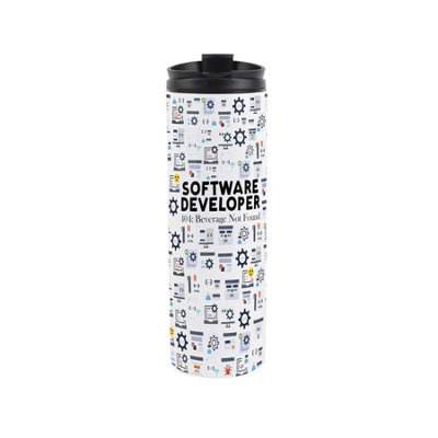 Software Developer Travel Flask - Stainless Steel Novelty Flask Gift - Image 3