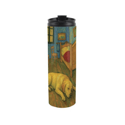 Purely Home Van Gogh Labrador Travel FlaskArtwork Inspired Reusable 500Ml Stainless Steel Flask Mug Gift For Dog Lovers from B&Q