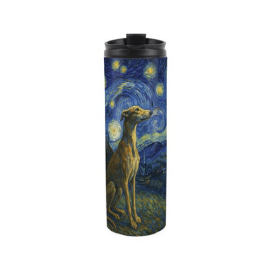 Purely Home Van Gogh Greyhound Travel FlaskArtwork Inspired Reusable 500Ml Stainless Steel Flask Mug Gift For Dog Lovers from B&Q