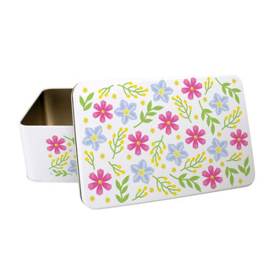 Purely Home Pretty Floral Storage TinMetal Storage Container For Home/baking Gifts For Her 195 X 125 X 75mm from B&Q