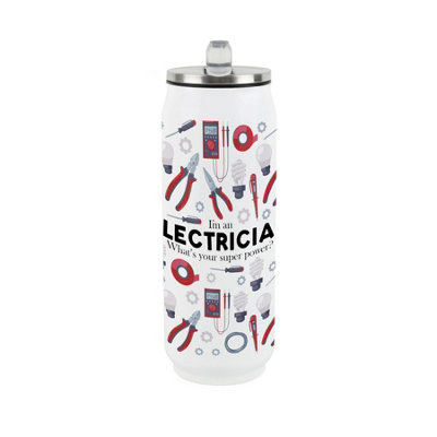 Purely Home Novelty Electrician Large Drinking Can Flask With Straw from B&Q