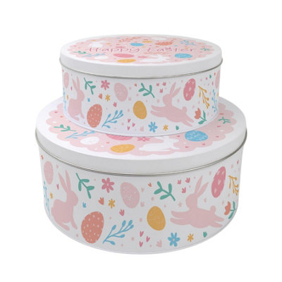 B&Q -  Easter Pastel Pink Round Cake Tin SetEaster Home Baking Gifts