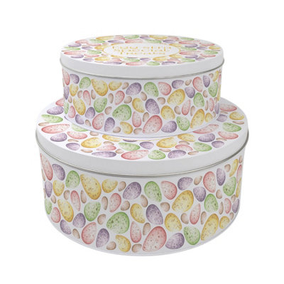 Purely Home Egg-Stra Special Treats Round Cake Tin SetEaster Home Baking Gifts from B&Q