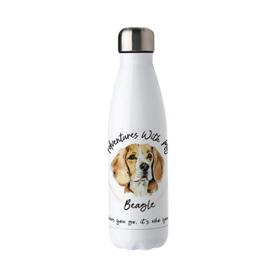 Purely Home Adventures With My Beagle Metal Water BottleDouble Walled 500Ml Hot/cold Drinks Bottle Outdoor Dog Gifts from B&Q