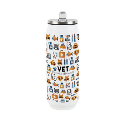 Purely Home Novelty Vet Large Drinking Can Flask With Straw - Image 3