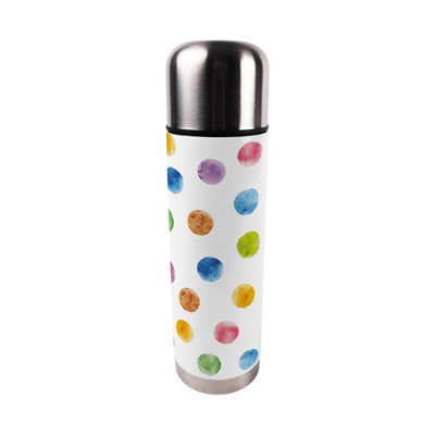 Purely Home Multicoloured Polka Dots Large Reusable Thermal Flask from B&Q