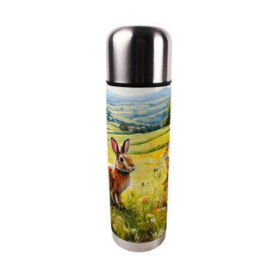 Purely Home Wild Rabbits Large Reusable Thermal Flask from B&Q