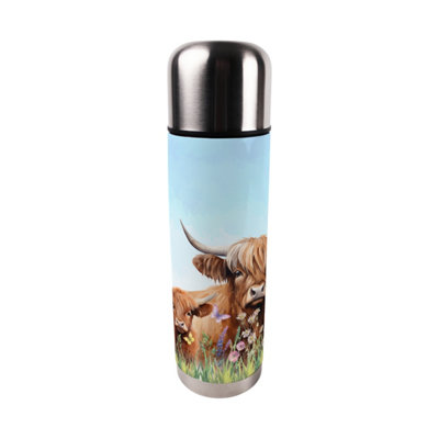 B&Q -  Highland Cow & Calf Large Reusable Thermal Flask