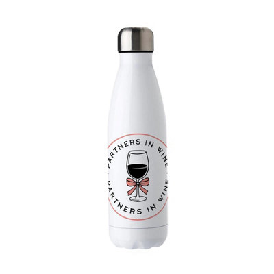 Purely Home Novelty Wine Water Bottle GiftDouble Walled 500Ml Hot/cold Drinks Bottle Partners In Wine Valentine's Presents For Her from B&Q