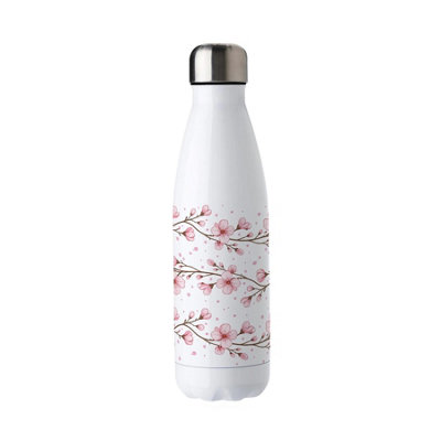 Purely Home Cherry Blossom Water BottlePink Floral Double Walled 500Ml Hot/cold Drinks Bottle Gifts For Her from B&Q