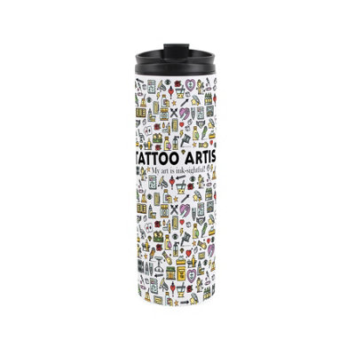 Tattoo Artist Stainless Steel Travel Flask - Novelty Drinkware Gifts - Image 3
