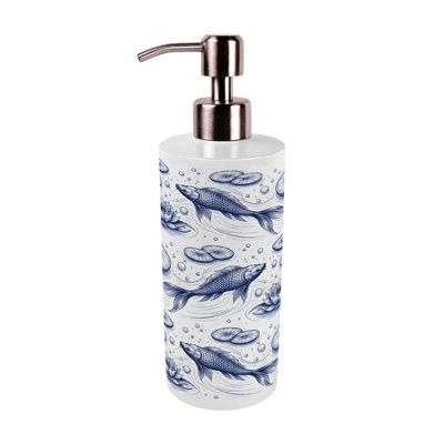 Purely Home Koi Fish Stainless Steel Soap Dispenser - Pump Action Refillable Bathroom & Kitchen Décor from B&Q