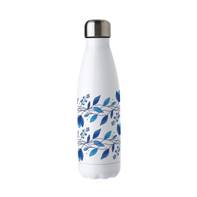 Purely Home Blue Petals Stainless Steel Water Bottle - Image 3