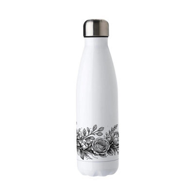 Butterflies & Flowers Metal Water Bottle - Stainless Steel Drink Bottle Gift - Image 3