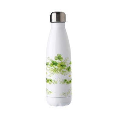 Shamrocks Metal Water Bottle - Stainless Steel Good Luck Drinkware Gift - Image 3