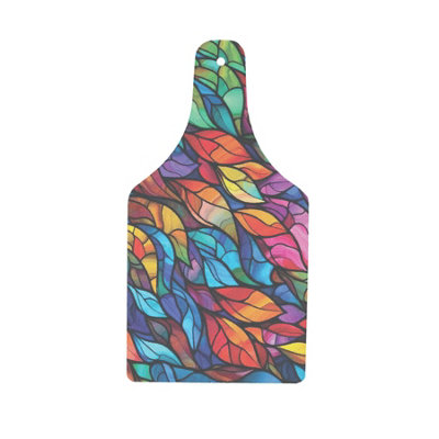 B&Q -  Stained Glass Pattern Large Bottle Serving BoardGlass Kitchenware Platter