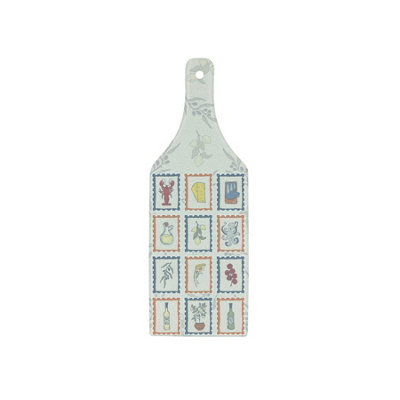 B&Q -  Mediterranean Food Stamps Bottle Serving BoardGlass Kitchenware Platter