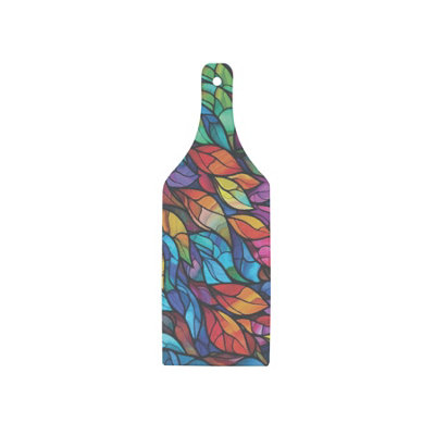 B&Q -  Stained Glass Pattern Bottle Serving BoardGlass Kitchenware Platter