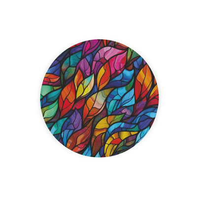 B&Q -  Stained Glass Pattern Textured Glass Round TrivetSmall Kitchen Chopping Board