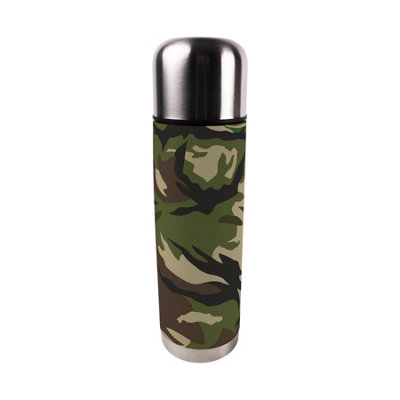Purely Home Green Camouflage Large Reusable Thermal Flask from B&Q