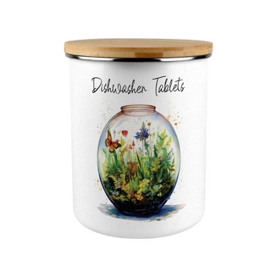 Purely Home Plant Terrarium Dishwasher Tablets Storage Tin from B&Q