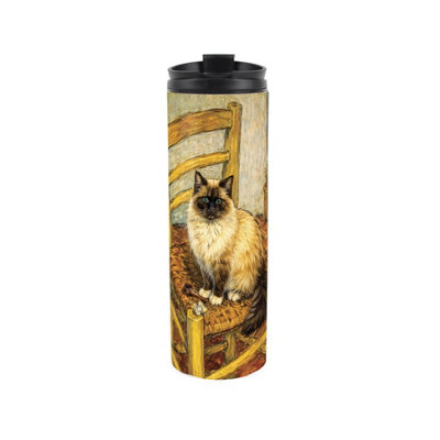 Purely Home Van Gogh Cats Ragdoll Chair Stainless Steel Travel Flask - Image 3