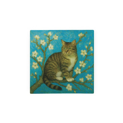 Purely Home Van Gogh Almond Blossoms Cat Glass Hot Pot StandHeat Resistant Non-Slip Trivet from B&Q