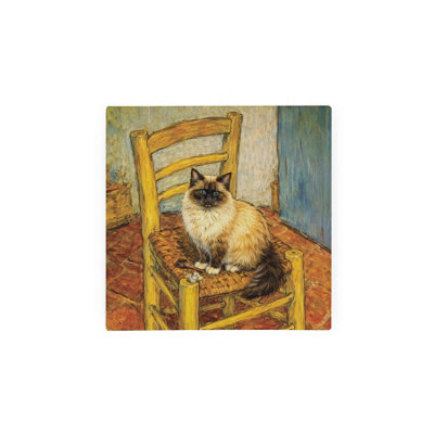 Purely Home Van Gogh's Chair Cat Glass Hot Pot StandHeat Resistant Non-Slip Trivet from B&Q
