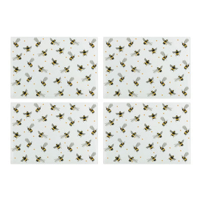 Purely Home Scattered Bees Glass PlacematsSet Of 4 from B&Q