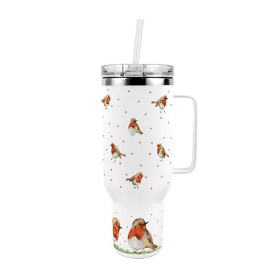 40oz Stainless Steel Extra-Large Travel Cup with Straw and Lid - Robins - Image 3