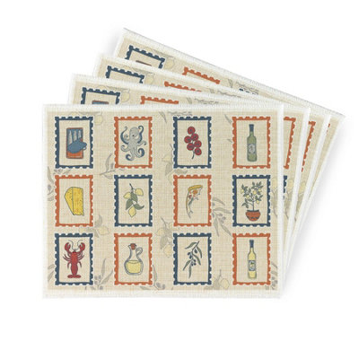 Purely Home Retro Foods Linen PlacematsSet Of 4 from B&Q