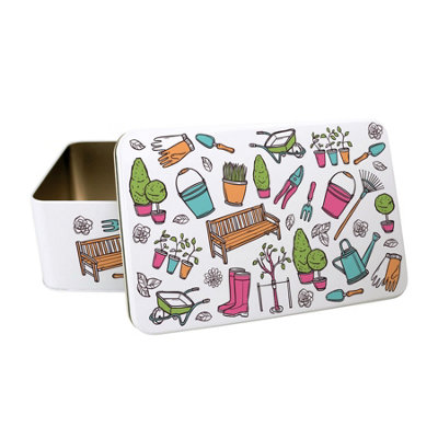 Purely Home Cartoon Gardening Storage TinSmall Metal Tool/seed Tin Gifts For Gardeners from B&Q