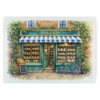 Purely Home Village Bakery Worktop ProtectorLarge Textured Glass Chopping Board from B&Q