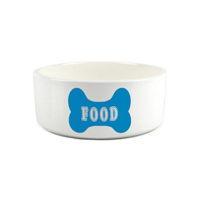 Purely Home Blue Dog Bone Large Ceramic Pet Food Bowl - Image 3