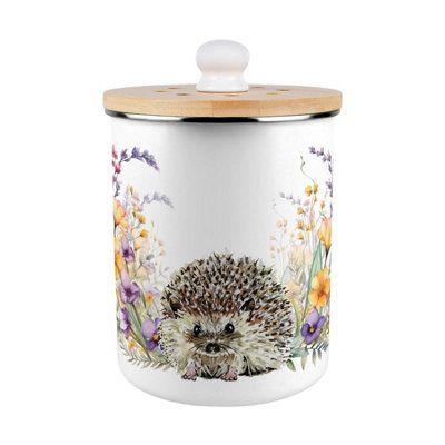 B&Q -  Floral Hedgehog Food Waste CaddyEnamel 2L Kitchen Compost Bin