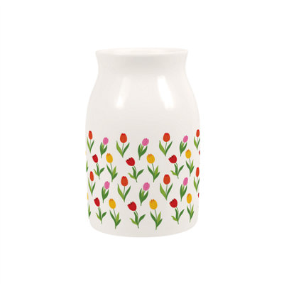 Purely Home Tulip Print Small Porcelain Vase from B&Q
