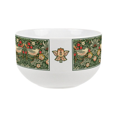 Purely Home Green Strawberry Thief Ceramic BowlDinnerware Serving/cereal Bowl from B&Q