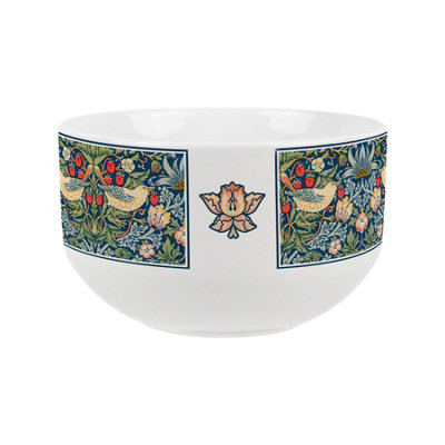 Purely Home Blue Strawberry Thief Ceramic BowlDinnerware Serving/cereal Bowl from B&Q