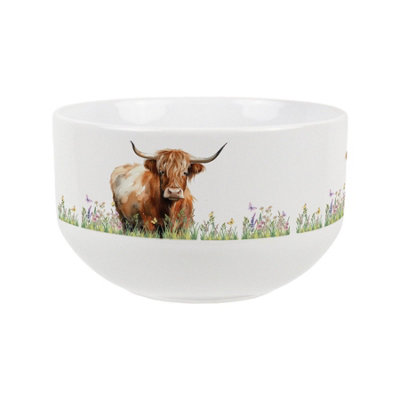 Purely Home Highland Cow Ceramic BowlDinnerware Serving/cereal Bowl from B&Q