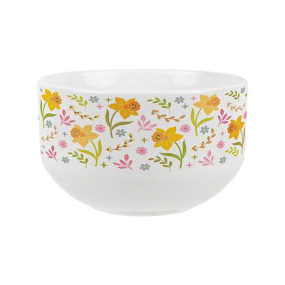 Purely Home Yellow Daffodils Ceramic BowlDinnerware Serving/cereal Bowl from B&Q