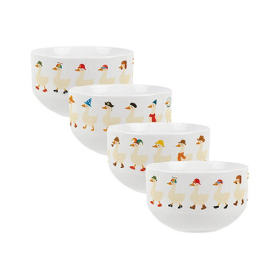 Purely Home Silly Goose Ceramic BowlsNovelty Dinnerware Serving/cereal BowlsSet Of 4 from B&Q