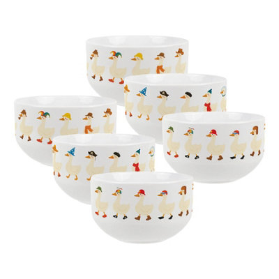 Purely Home Silly Goose Ceramic BowlsNovelty Dinnerware Serving/cereal BowlsSet Of 6 from B&Q