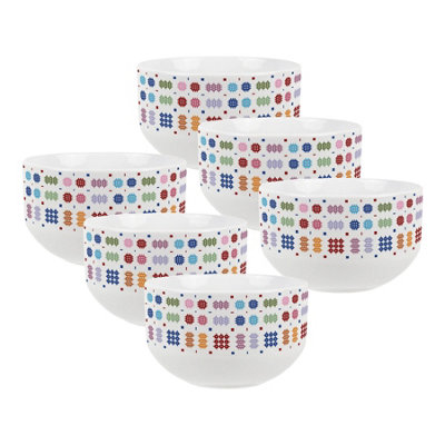 Purely Home Colourful Tapestries Ceramic BowlsDinnerware Serving/cereal BowlsSet Of 6 from B&Q