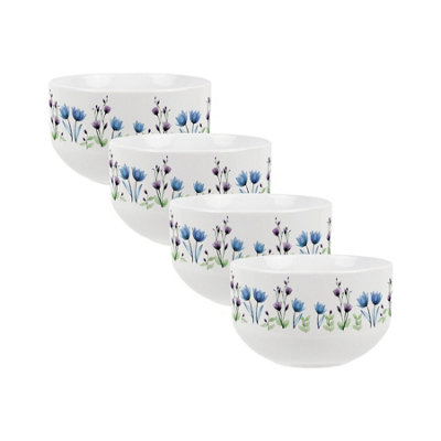 Purely Home Blooming Florals Ceramic BowlsDinnerware Serving/cereal BowlsSet Of 4 from B&Q
