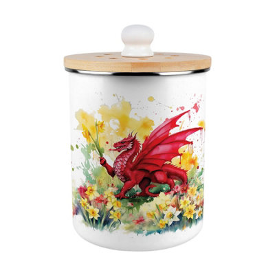 Purely Home Welsh Dragon & Daffodils Compost CaddyMetal 2L Decorative Food Waste Bin from B&Q