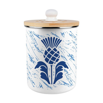 Purely Home Scottish Thistle Food Waste CaddyEnamel 2L Kitchen Compost Bin from B&Q